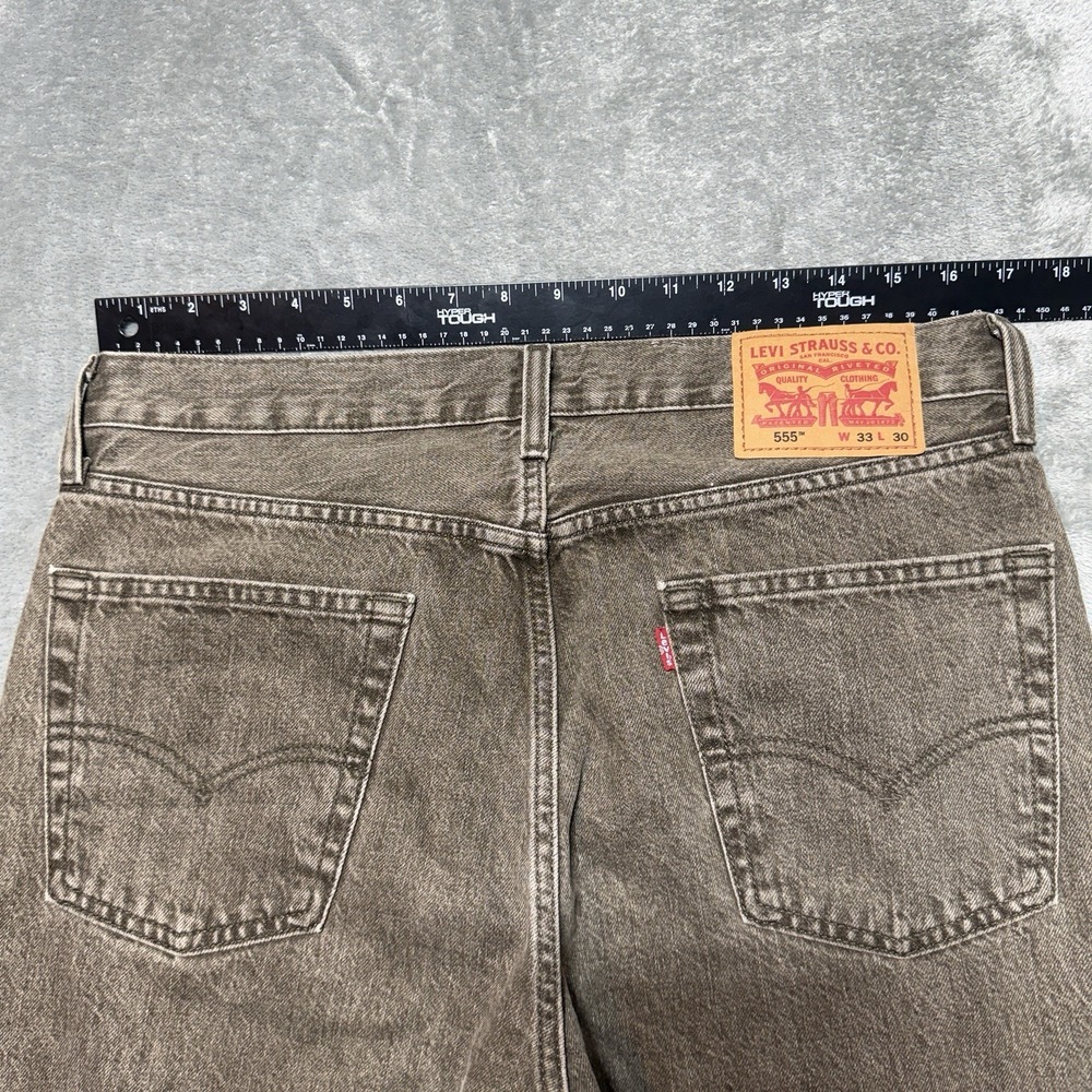 Levi's 555 Jeans Men Size 33x30 Brown Relaxed Straight Denim - Picture 10 of 11